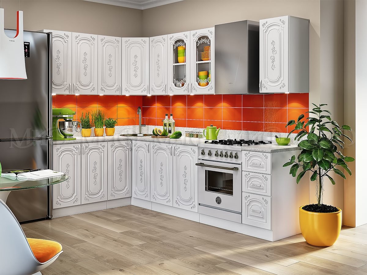 Кухонный Гарнитур Угловой Лиза-2 МДФ  2800  x 1800  мм/Разные Цвета