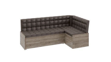 Скамья угловая со спальным местом «Форест» (Дуб Сонома трюфель/Кожзам коричневый