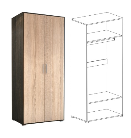 Гостиная Орхидея Кантерберри \Сонома (Ш-2150 х В-2054 х Г-542 мм)