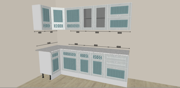 Кухонный Гарнитур Камелия Угловой МДФ 1000 х 2000 мм/Разные Цвета