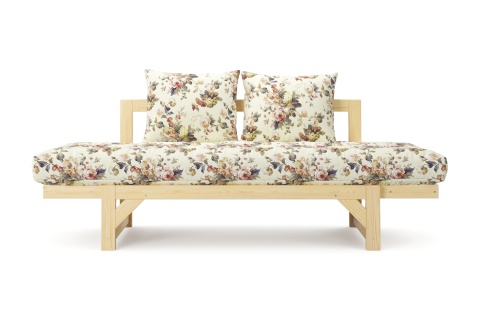 Диван кушетка Амбер желтый с цветами